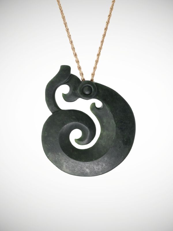 Moko Pounamu Manaia Genuine NZ Kawakawa Greenstone - Awaiti