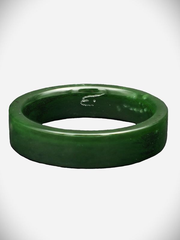 Moko Pounamu Solid Bangle NZ Genuine Kahurangi Putiputi (Flower) Greenstone - Mangatuna