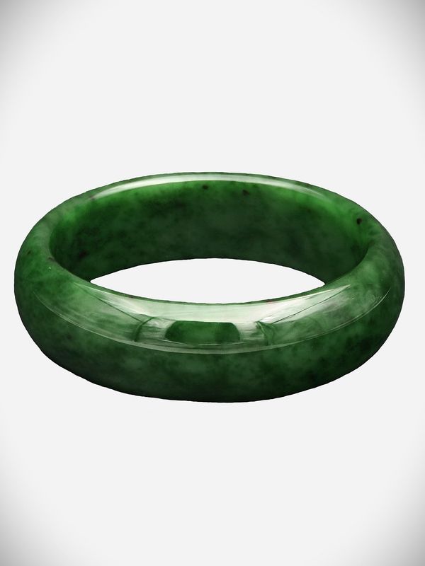 Moko Pounamu Solid Bangle NZ Genuine Kahurangi Greenstone - Ahititi
