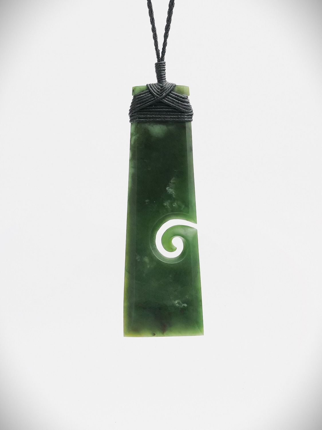Moko Pounamu Toki NZ Genuine Kawakawa Flower Greenstone - Ohingaiti