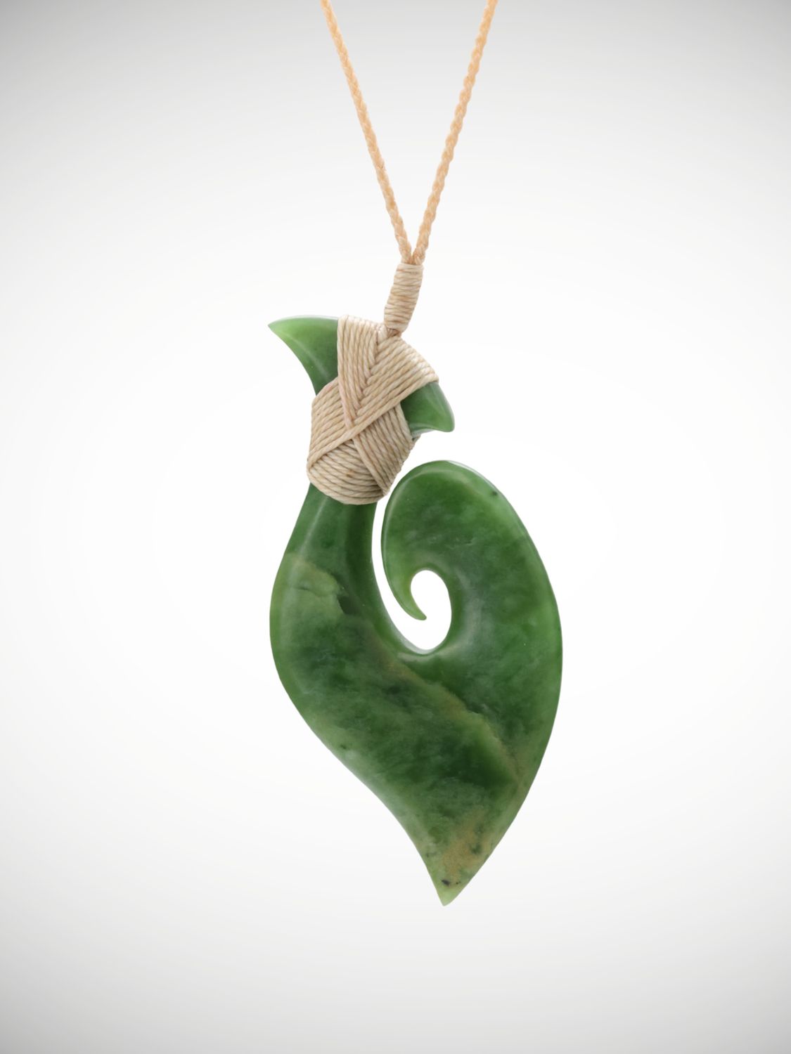 Moko Pounamu Hei Matau (Hook) Genuine NZ Auhunga Greenstone - Eketahuna
