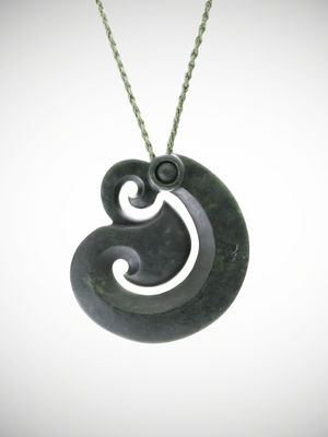 Moko Pounamu Manaia Genuine NZ Kawakawa Greenstone - Awatere