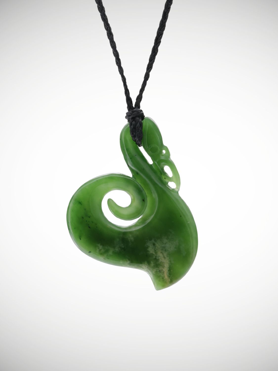 Moko Pounamu Manaia Genuine NZ Kahurangi Flower Greenstone - Haumoana