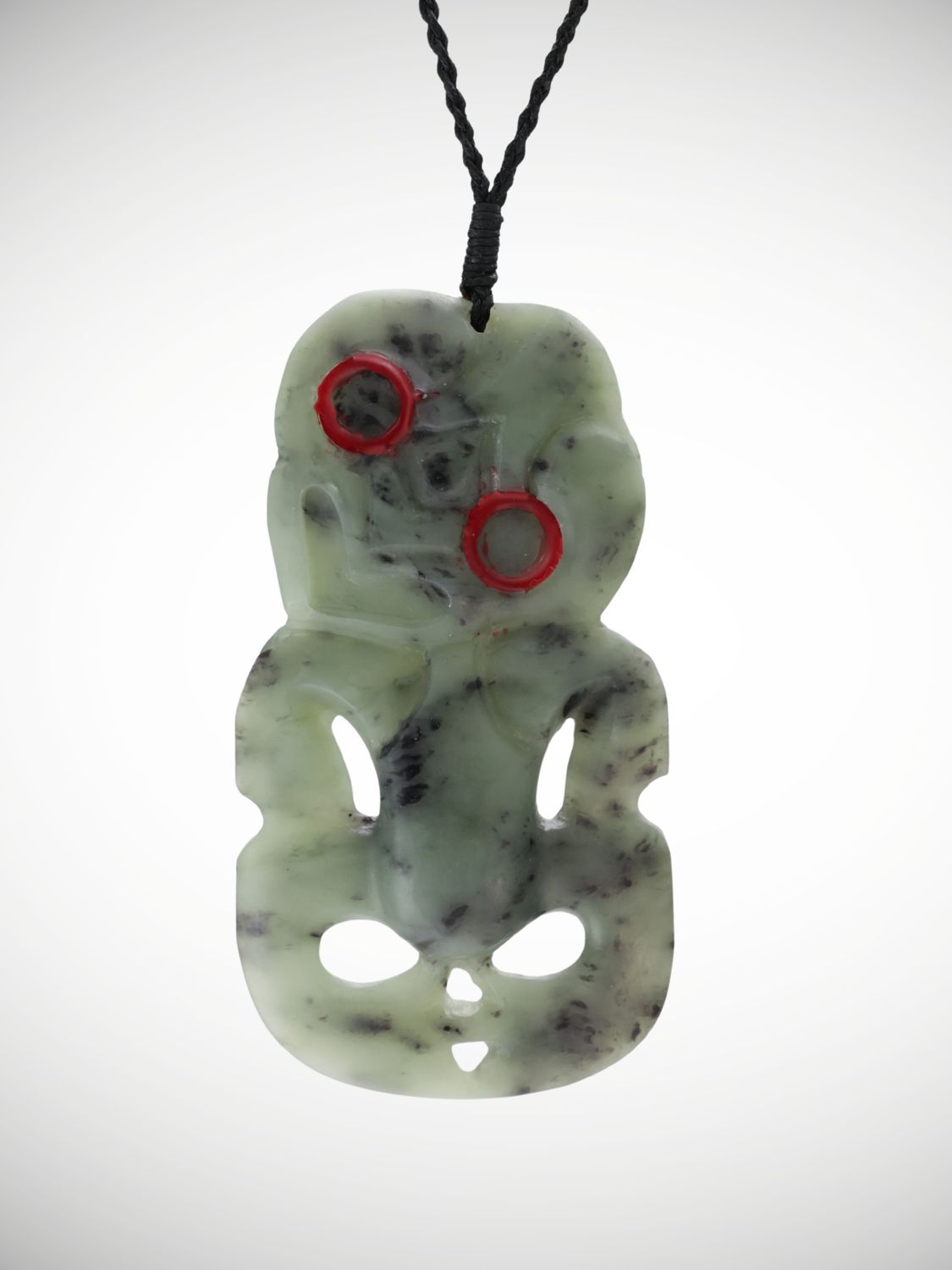 Moko Pounamu Hei Tiki Genuine NZ Inanga Greenstone - Awarere
