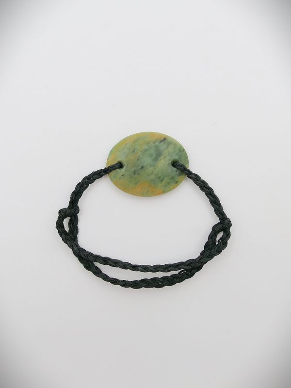 Moko Pounamu Adjustable Bracelet NZ Genuine Marsden Flower Greenstone 17435