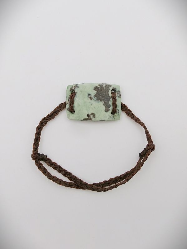 Moko Pounamu Adjustable Bracelet NZ Genuine Kokopu Greenstone 17438
