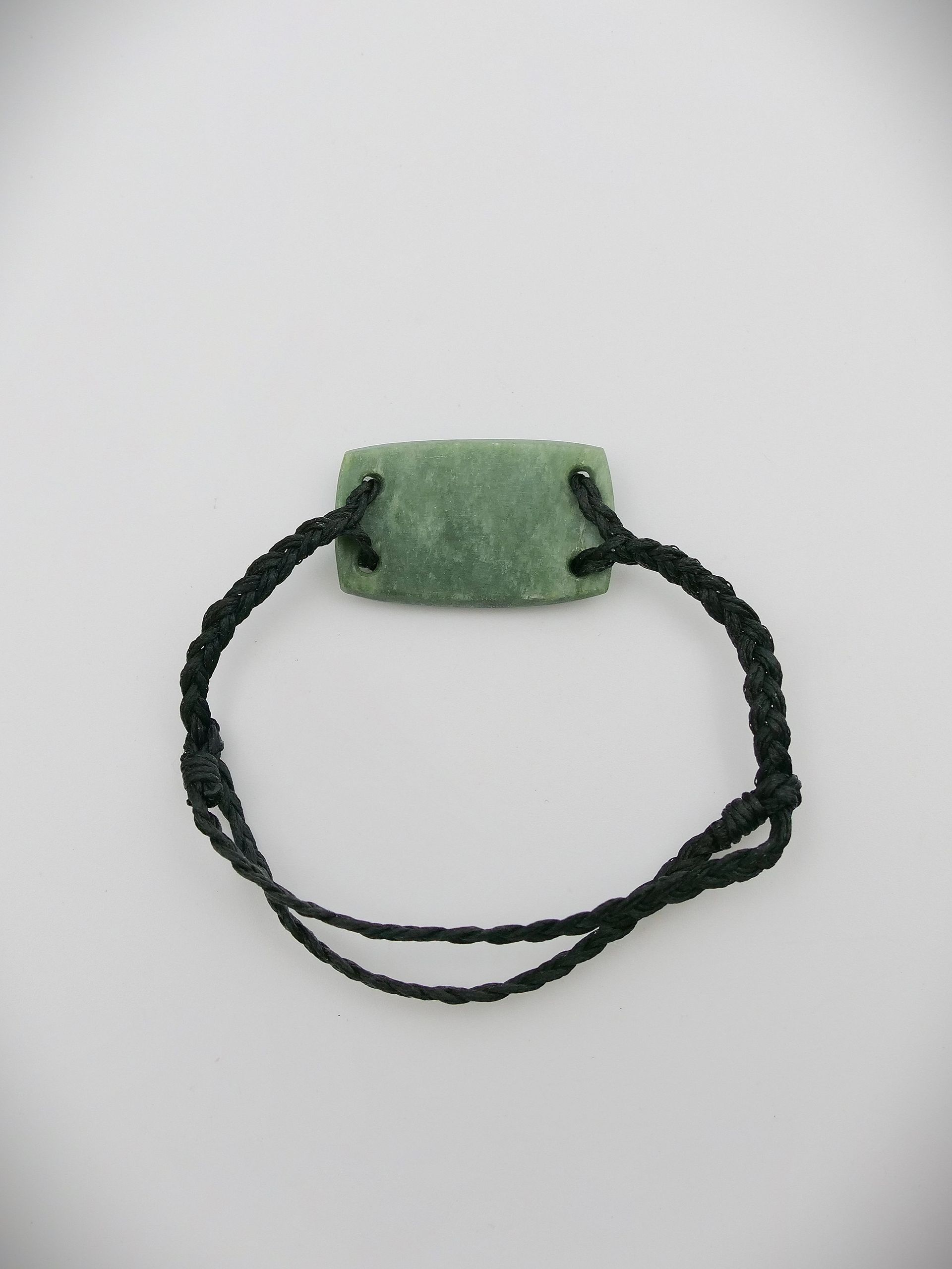 Moko Pounamu Adjustable Bracelet NZ Genuine Kawakawa Greenstone 17439
