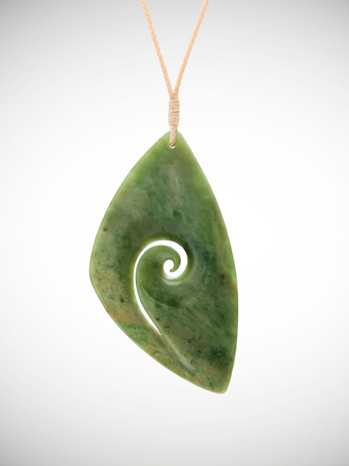Moko Pounamu Koru Genuine NZ Marsden Flower Greenstone - Hiwinui