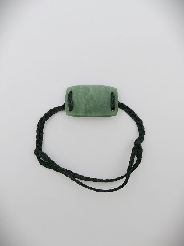 Moko Pounamu Adjustable Bracelet NZ Genuine Kawakawa Greenstone 17439