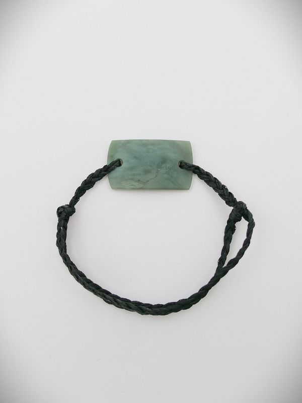 Moko Pounamu Adjustable Bracelet NZ Genuine Inanga Pīpīwharauroa Greenstone 17440