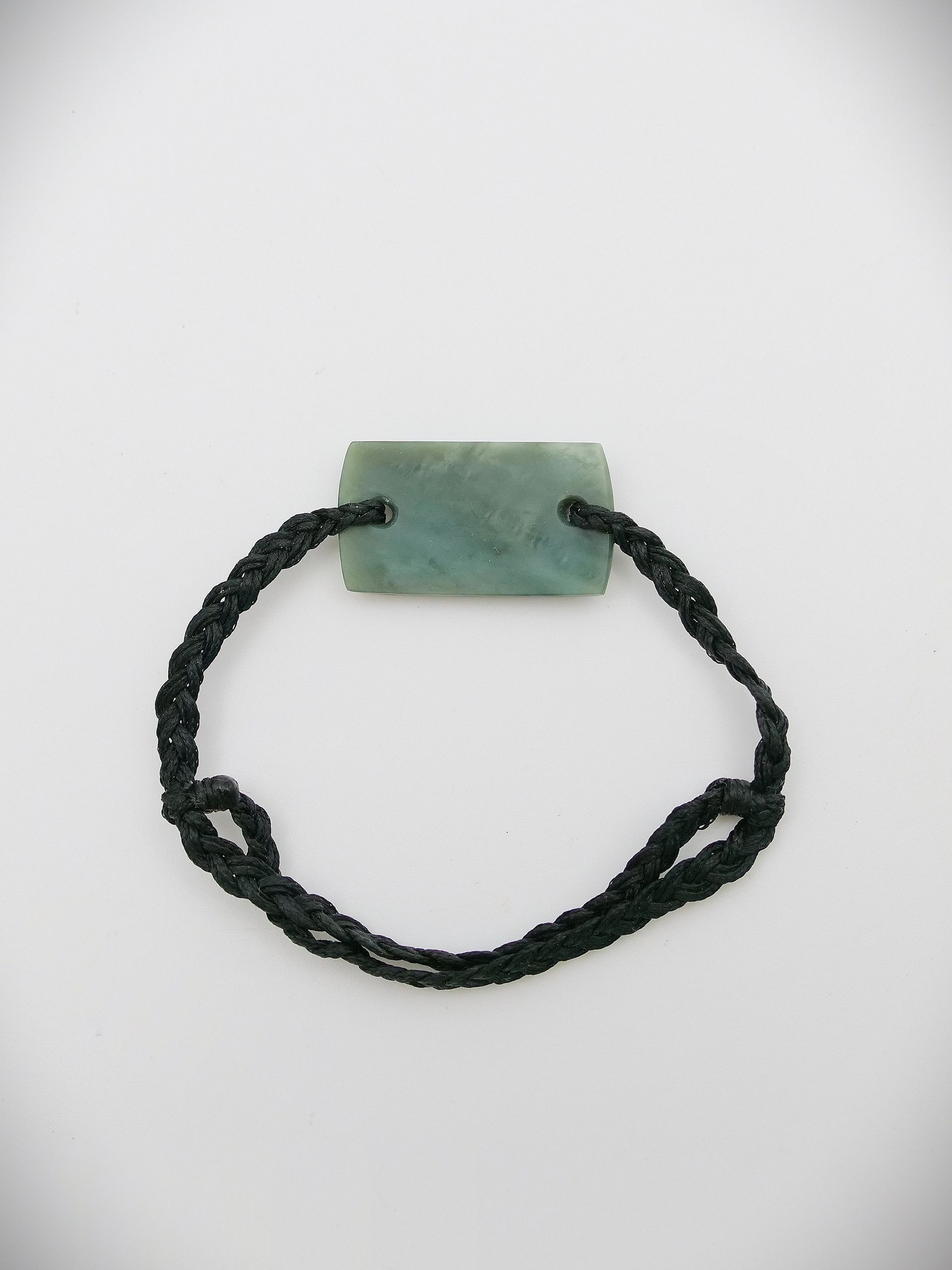 Moko Pounamu Adjustable Bracelet NZ Genuine Inanga Greenstone 17443
