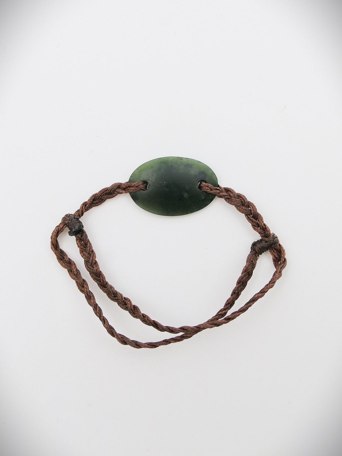 Moko Pounamu Adjustable Bracelet NZ Genuine Kawakawa Greenstone 17446