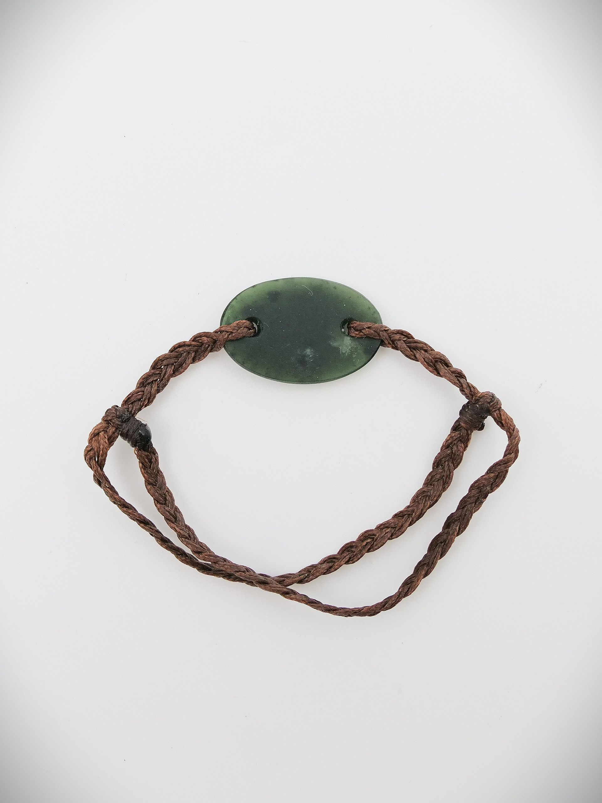 Moko Pounamu Adjustable Bracelet NZ Genuine Kawakawa Greenstone 17446