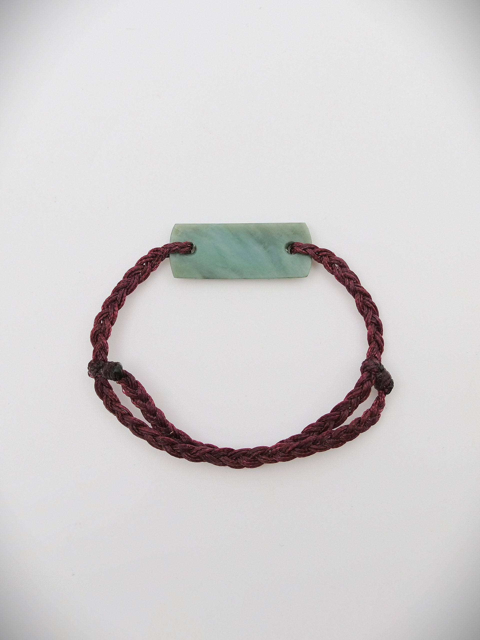 Moko Pounamu Adjustable Bracelet NZ Genuine Inanga Greenstone 17448