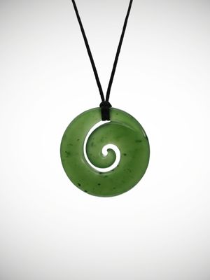 Moko Pounamu Koru Genuine NZ Kahurangi Greenstone - Hokanui