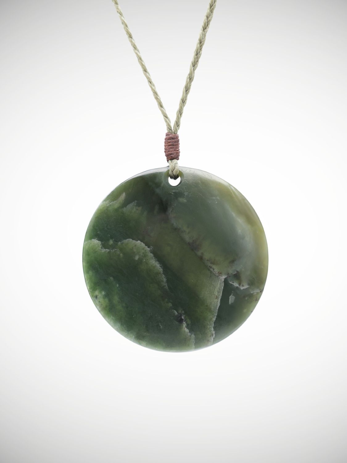 Moko Pounamu Porohita (Disk) NZ Genuine Auhunga Greenstone - Ahuroa