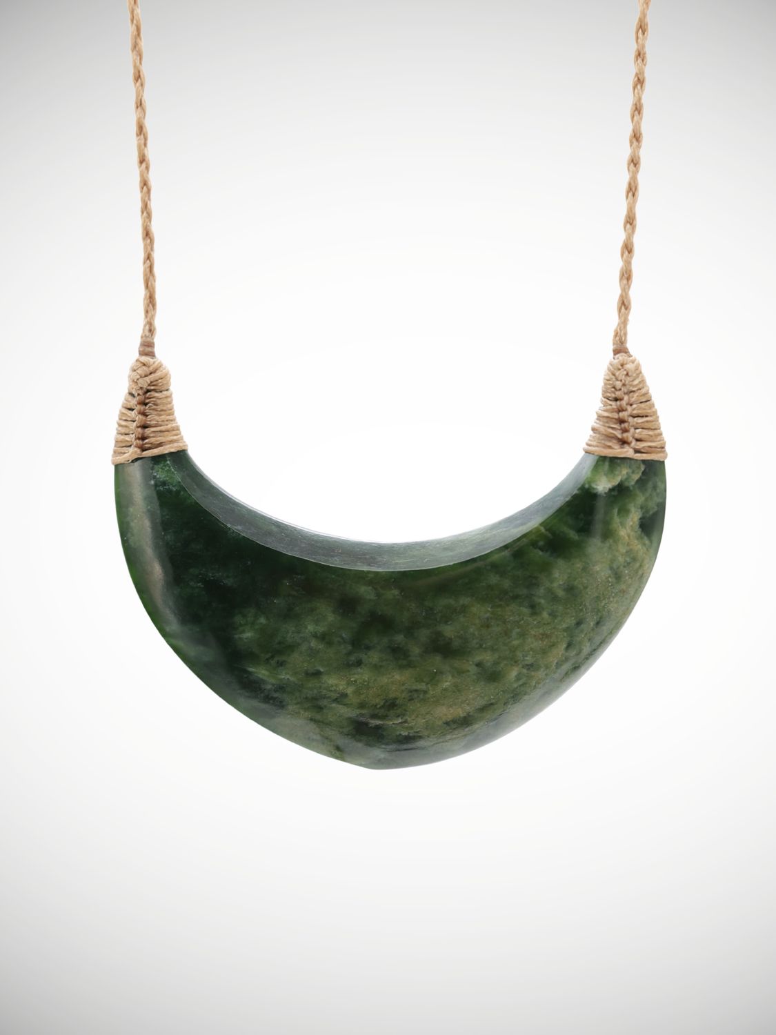 Moko Pounamu Kouma (Breastplate) Genuine NZ Marsden Flower Greenstone - Awa