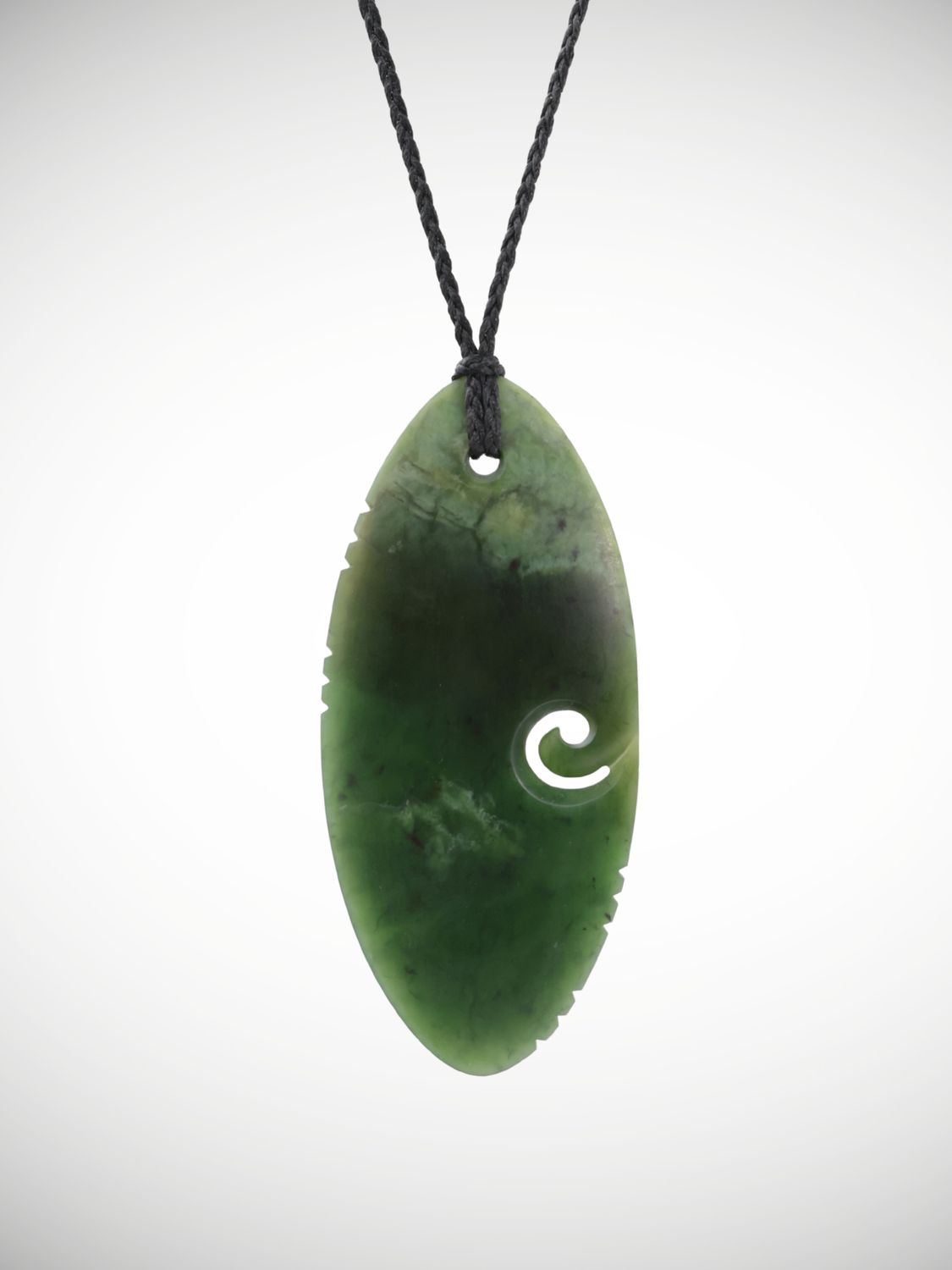 Moko Pounamu Roimata Genuine NZ Kawakawa Greenstone - Houpoto
