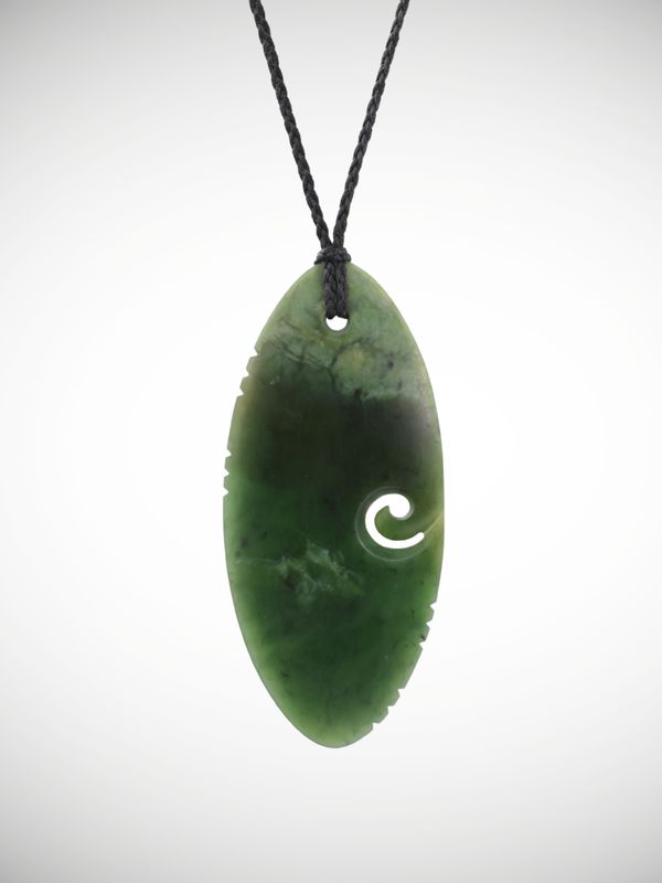 Moko Pounamu Roimata Genuine NZ Kawakawa Greenstone - Houpoto