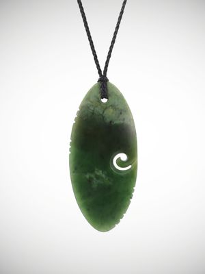 Moko Pounamu Roimata Genuine NZ Kawakawa Greenstone - Houpoto