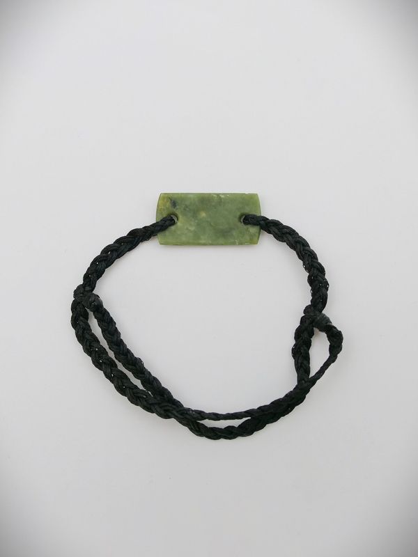 Moko Pounamu Adjustable Bracelet NZ Genuine Kawakawa Greenstone 17458