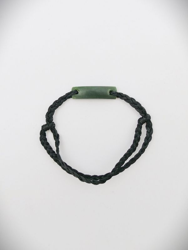 Moko Pounamu Adjustable Bracelet NZ Genuine Kawakawa Greenstone 17469