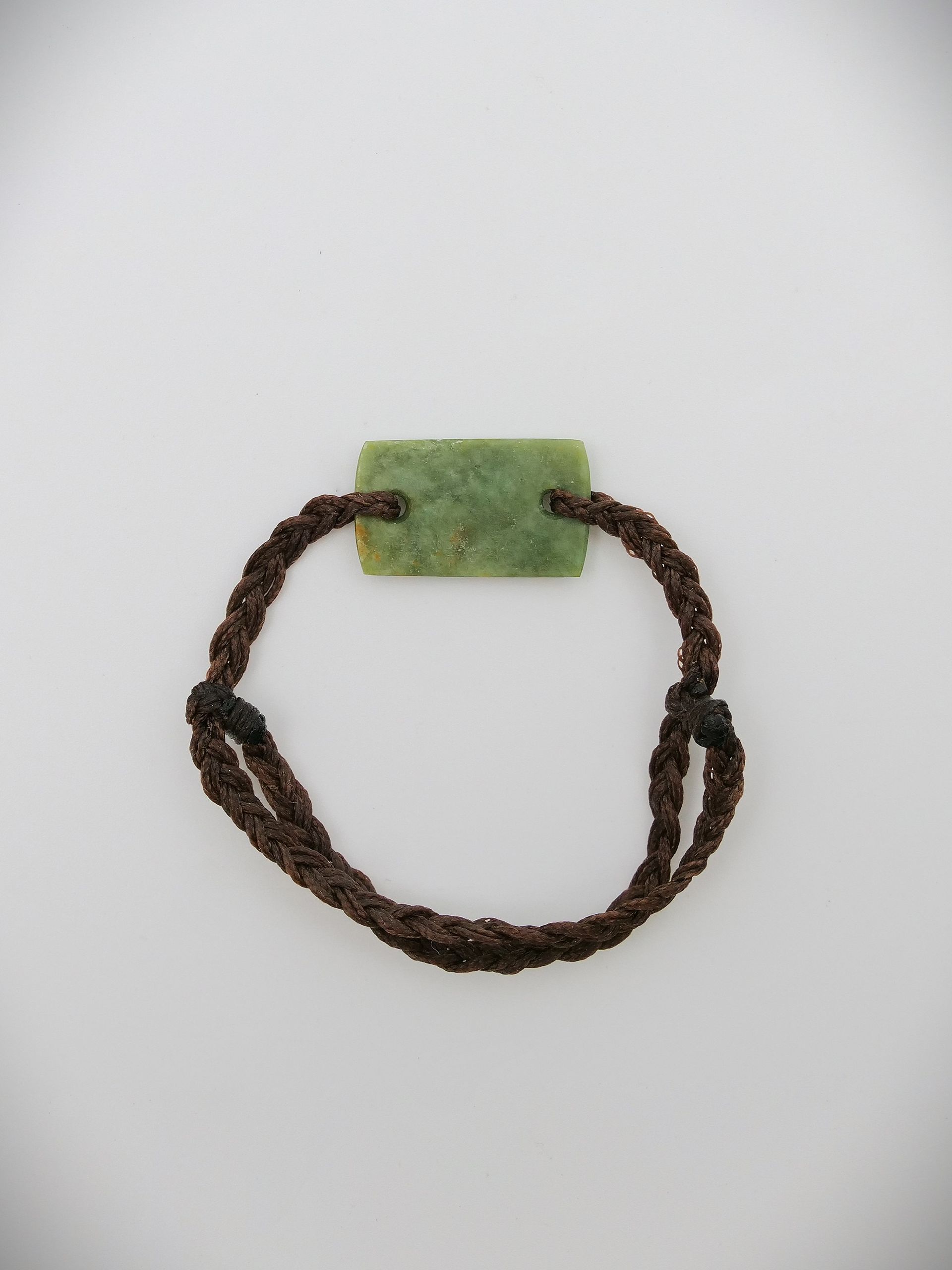 Moko Pounamu Adjustable Bracelet NZ Genuine Kawakawa Greenstone 17459