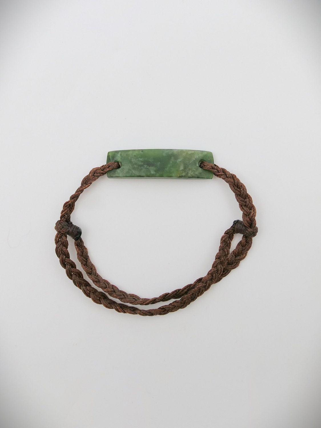 Moko Pounamu Adjustable Bracelet NZ Genuine Kawakawa Greenstone 17464