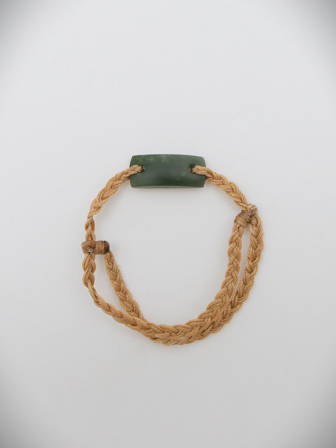 Moko Pounamu Adjustable Bracelet NZ Genuine Kawakawa Greenstone 17470