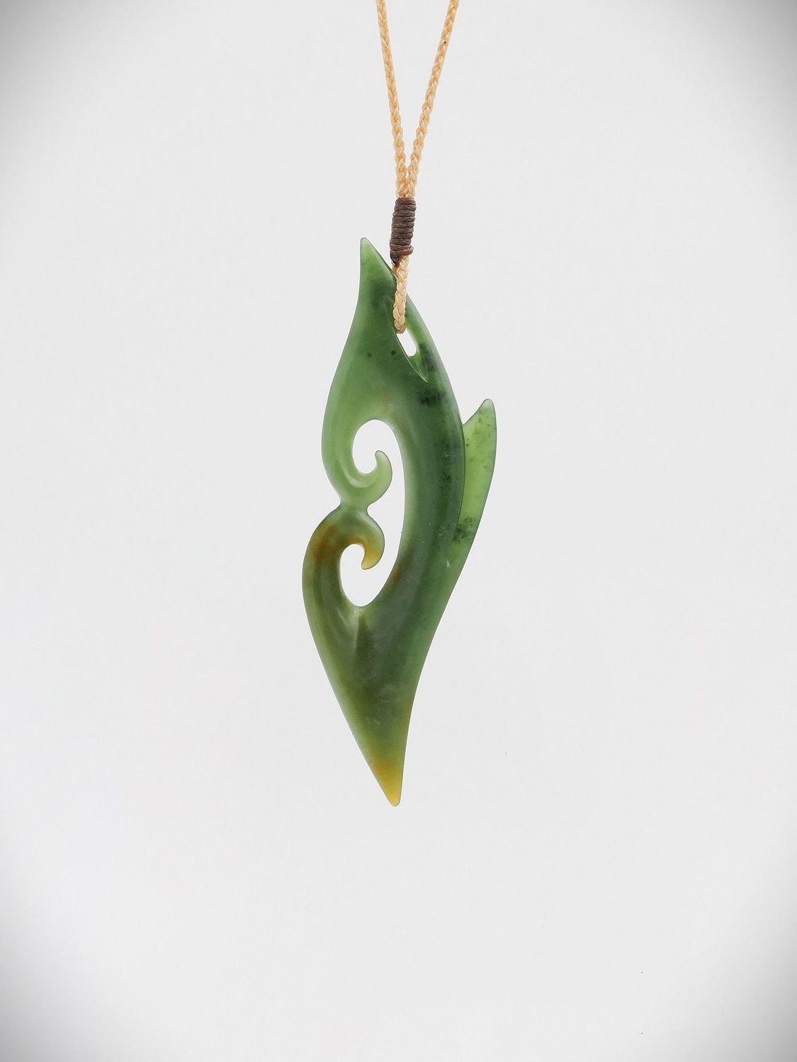 Moko Pounamu Koru NZ Genuine Kahurangi Flower Greenstone - Mangatuna