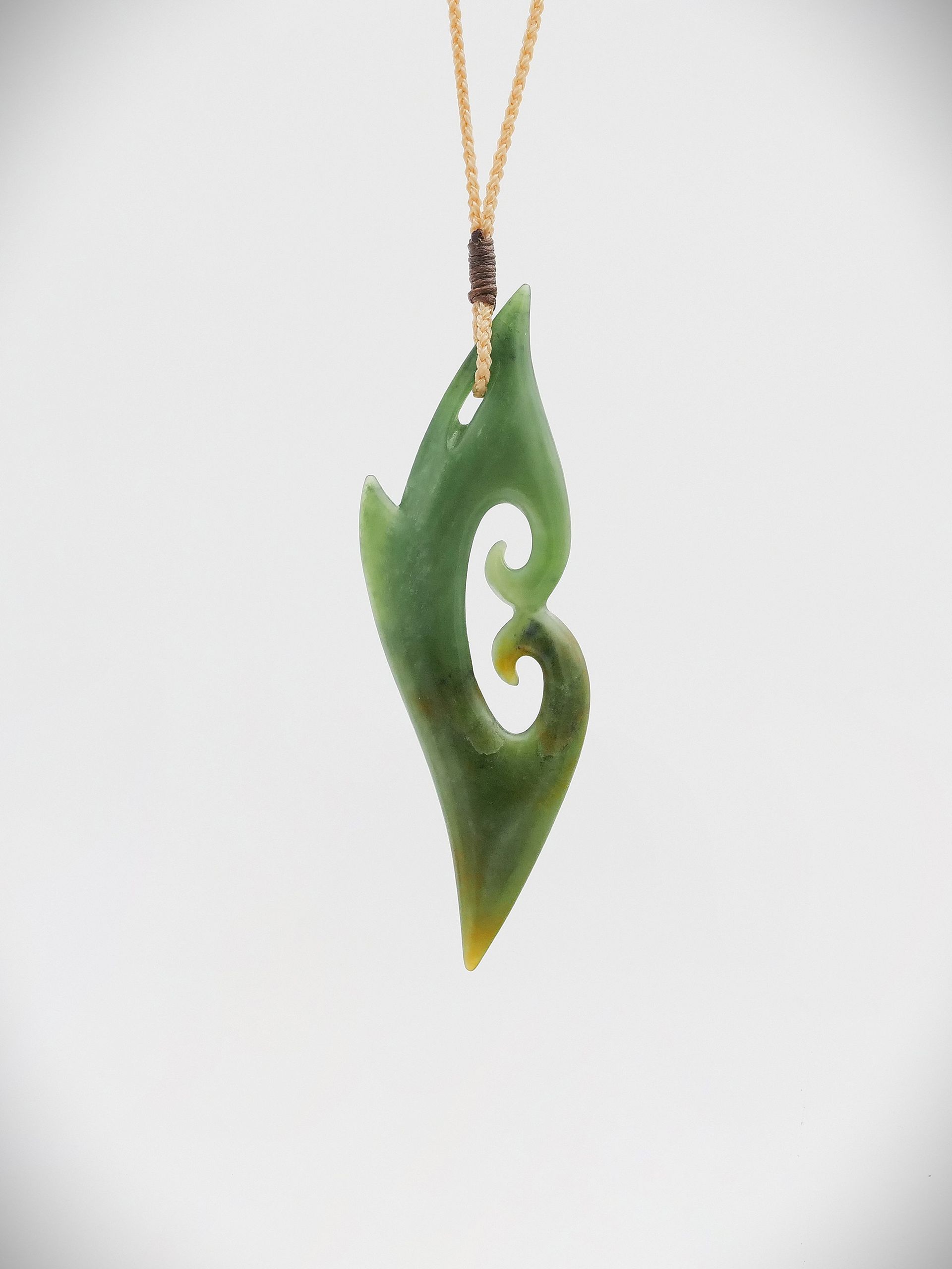 Moko Pounamu Koru NZ Genuine Kahurangi Flower Greenstone - Mangatuna