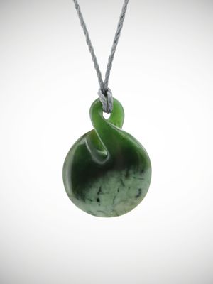 Moko Pounamu Pikorua (Twist) Genuine NZ Kawakawa Flower Greenstone - Mangakino
