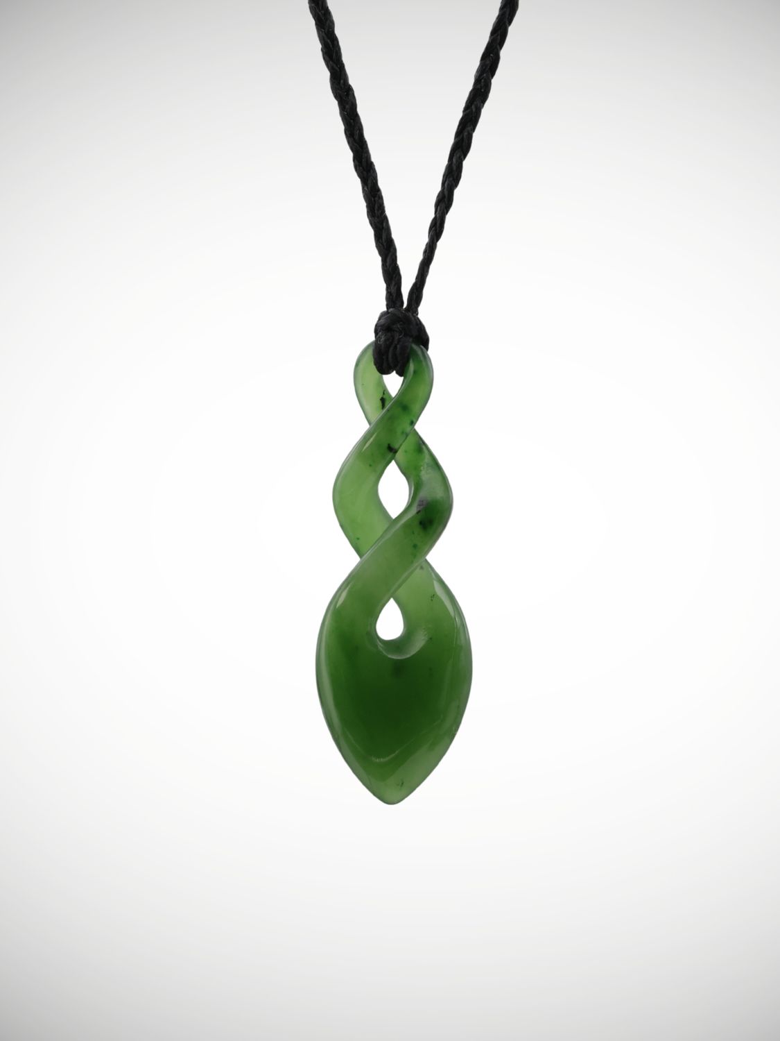 Moko Pounamu Double Pikorua (Twist) Genuine NZ Kahurangi Greenstone - Mangamutu