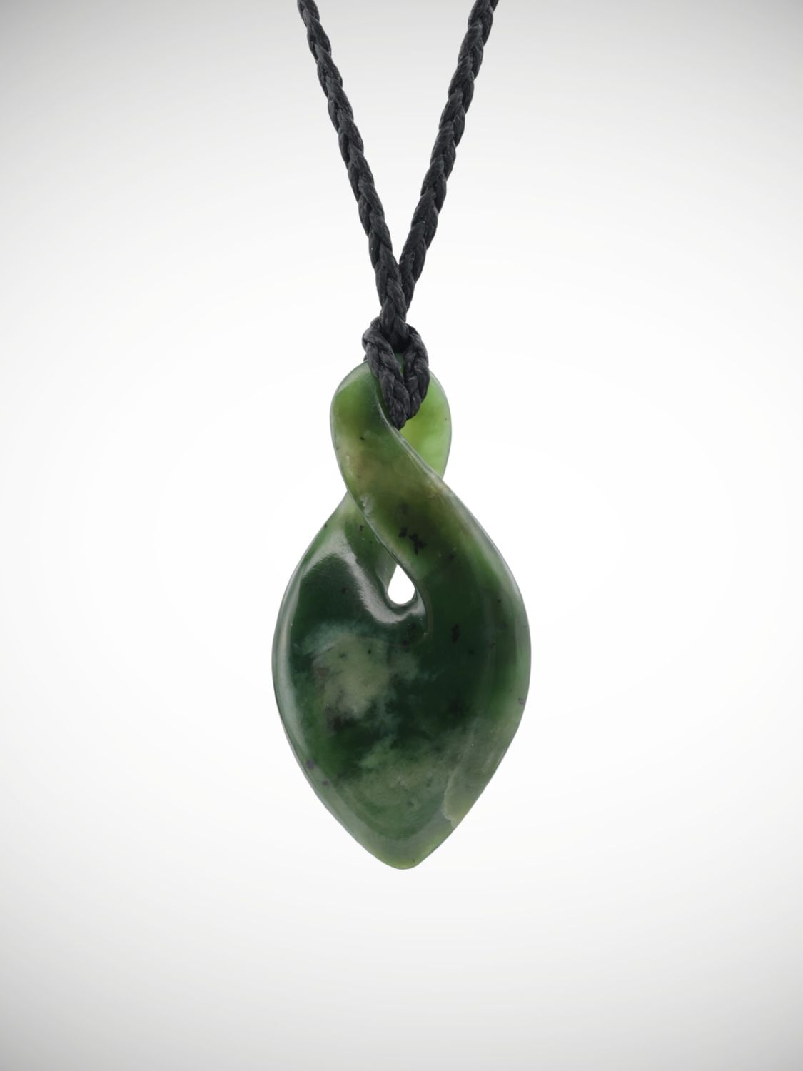 Moko Pounamu Pikorua (Twist) Genuine NZ Kawakawa Flower Greenstone - Mangaohutu