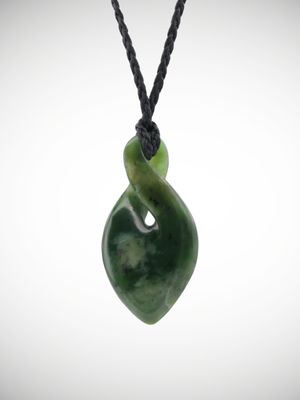 Moko Pounamu Pikorua (Twist) Genuine NZ Kawakawa Flower Greenstone - Mangaohutu Moko Pounamu Pikorua (Twist) Genuine NZ Kawakawa Flower Greenstone - Mangaohutu