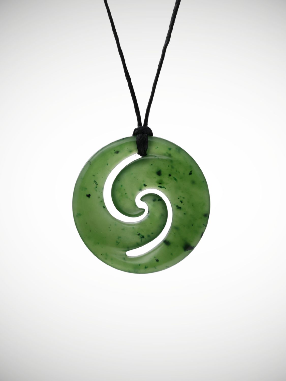Moko Pounamu Double Koru Genuine NZ Kahurangi Greenstone - Oranga