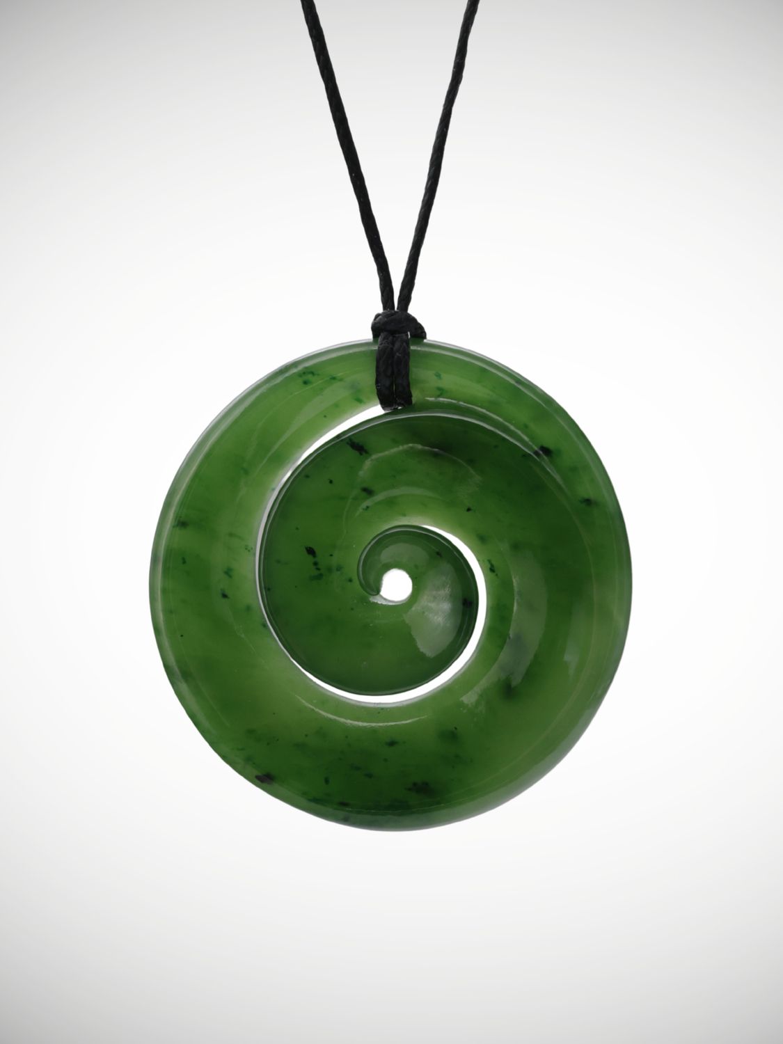 Moko Pounamu Koru Genuine NZ Kahurangi Greenstone - Aratika