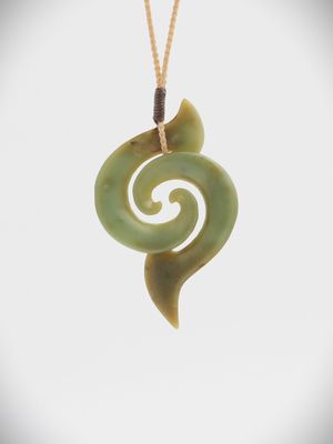 Moko Pounamu Double Koru NZ Genuine Inanga Greenstone - Te Puka Moko Pounamu Double Koru NZ Genuine Inanga Greenstone - Te Puka