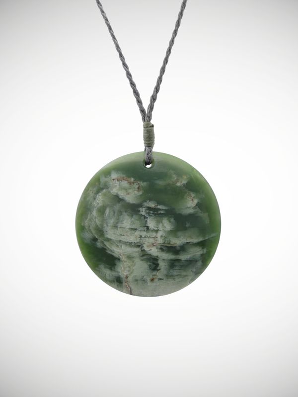 Moko Pounamu Porohita (Disc) Genuine NZ Inanga Greenstone - Arapuni Moko Pounamu Porohita (Disc) Genuine NZ Inanga Greenstone - Arapuni