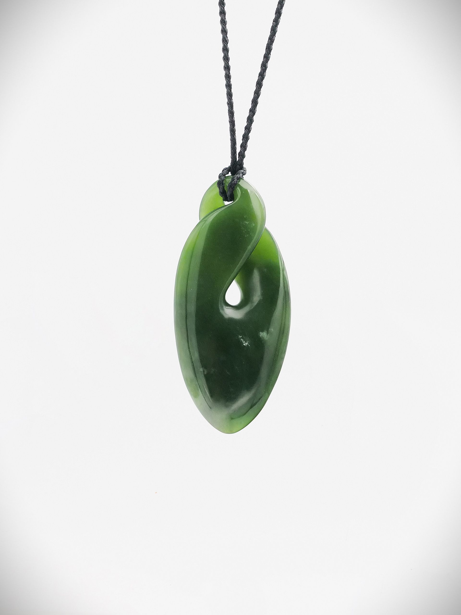 Moko Pounamu Pikorua (Twist) NZ Genuine Kahurangi Flower Greenstone - Hatea-Arangi