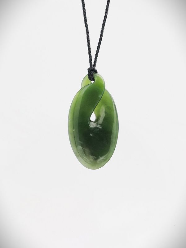 Moko Pounamu Pikorua (Twist) NZ Genuine Kahurangi Flower Greenstone - Kaiawha