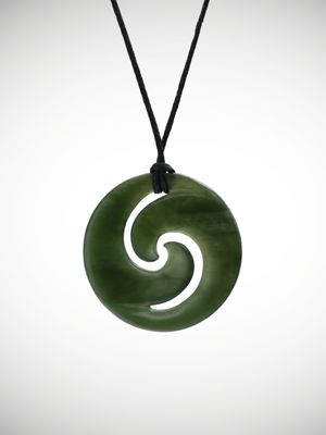 Moko Pounamu Double Koru Genuine NZ Kawakawa Greenstone - Kakiroa Moko Pounamu Double Koru Genuine NZ Kawakawa Greenstone - Kakiroa