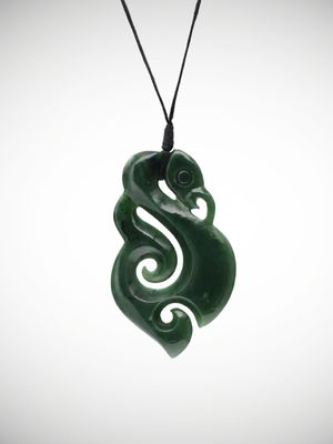 Moko Pounamu Manaia Genuine NZ Kawakawa Greenstone - Awarere