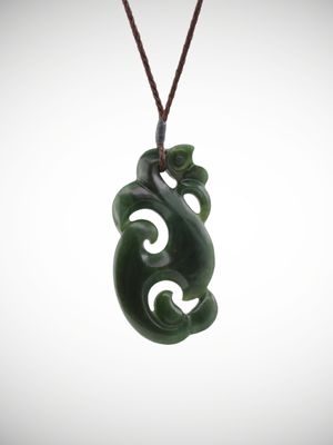 Moko Pounamu Manaia Genuine NZ Kawakawa Greenstone - Eketahuna