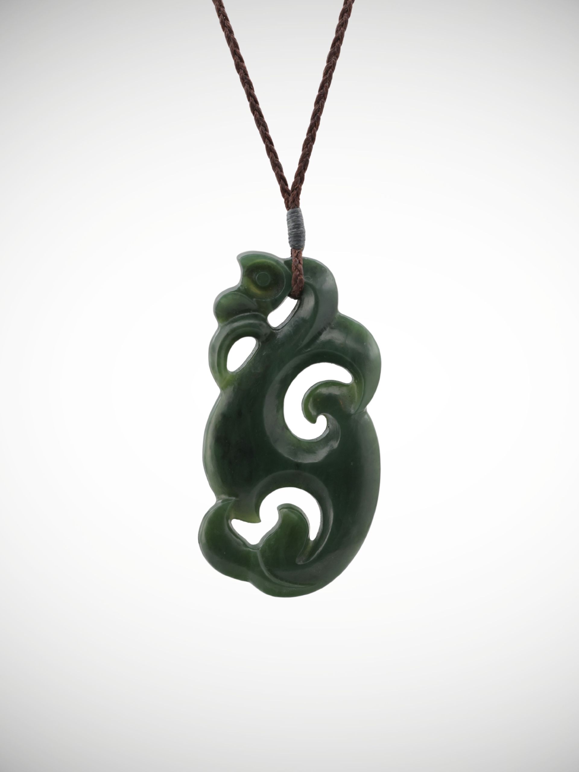 Moko Pounamu Manaia Genuine NZ Kawakawa Greenstone - Eketahuna
