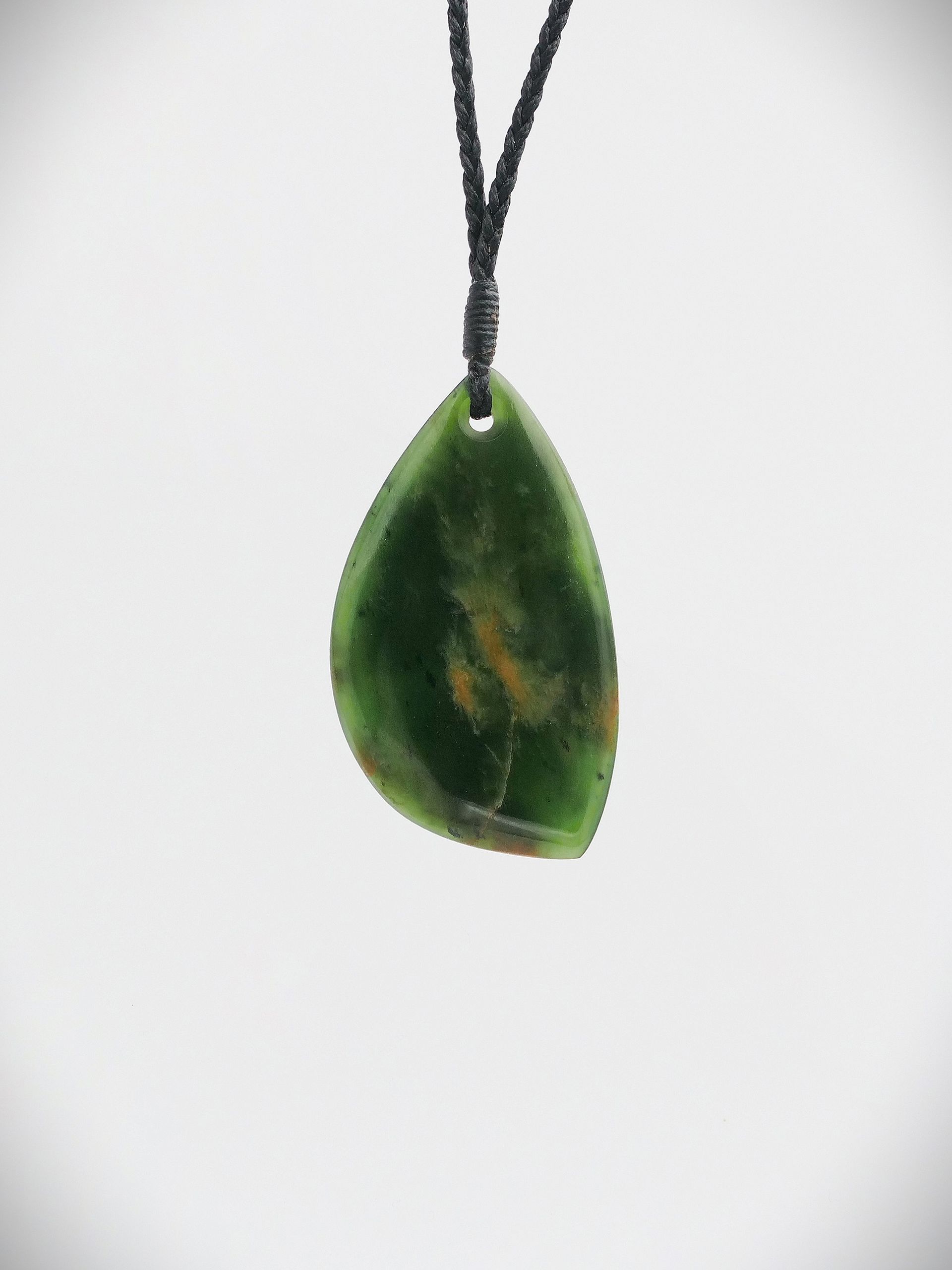 Moko Pounamu Roimata (Teardrop) NZ Genuine Marsden Flower Greenstone - Iritekura
