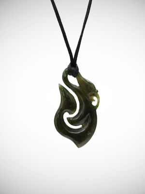 Moko Pounamu Manaia Genuine NZ Kawakawa Greenstone - Kaimiro Moko Pounamu Manaia Genuine NZ Kawakawa Greenstone - Kaimiro