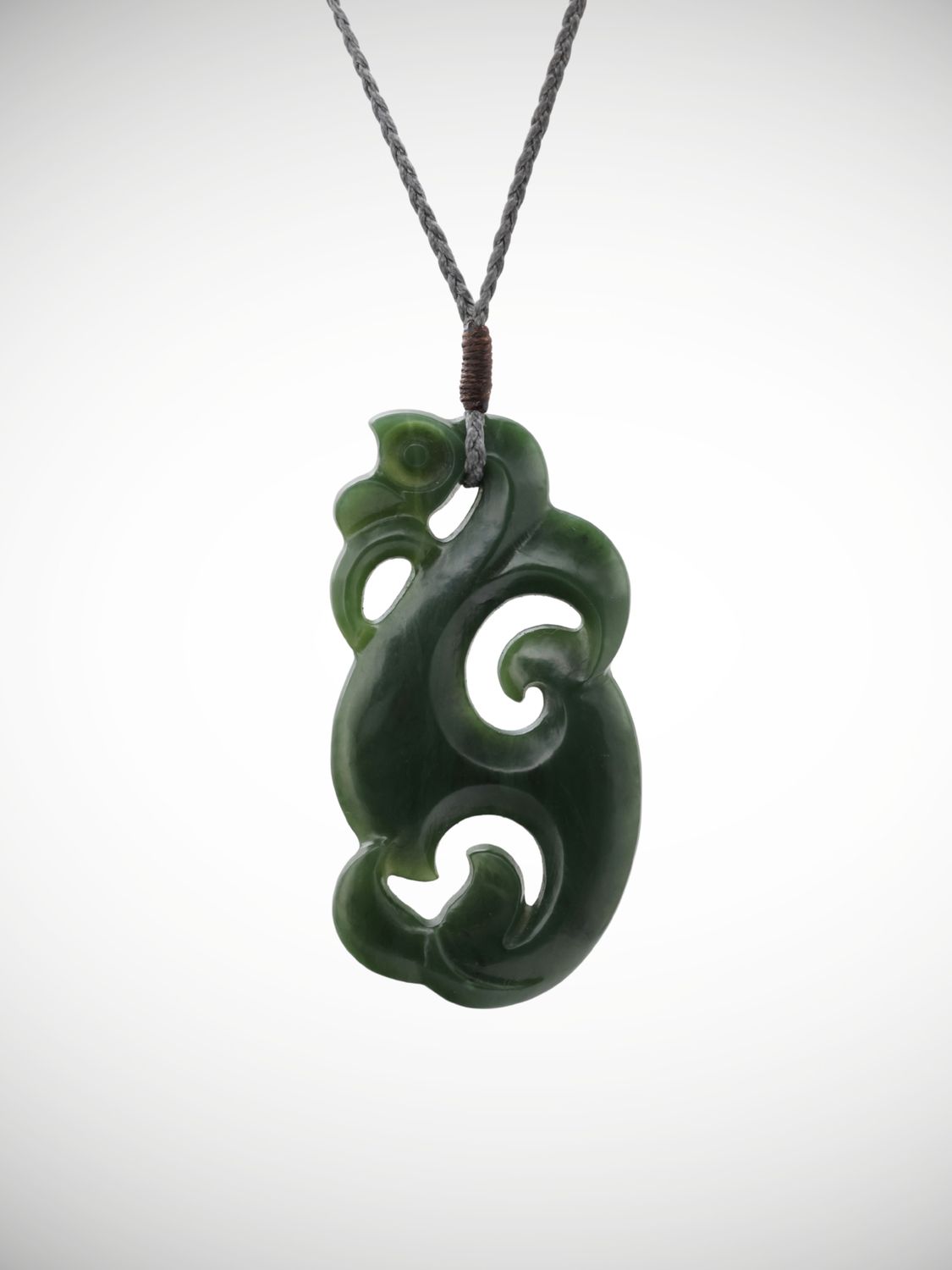 Moko Pounamu Manaia Genuine NZ Kawakawa Greenstone - Makaranui