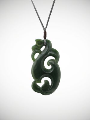 Moko Pounamu Manaia Genuine NZ Kawakawa Greenstone - Makaranui Moko Pounamu Manaia Genuine NZ Kawakawa Greenstone - Makaranui