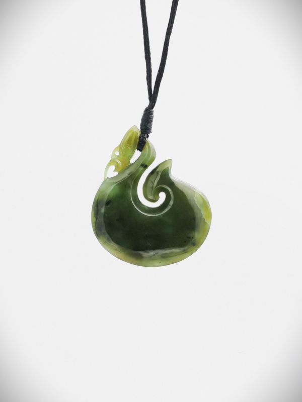 Moko Pounamu Manaia NZ Genuine Kawakawa Greenstone - Awanui